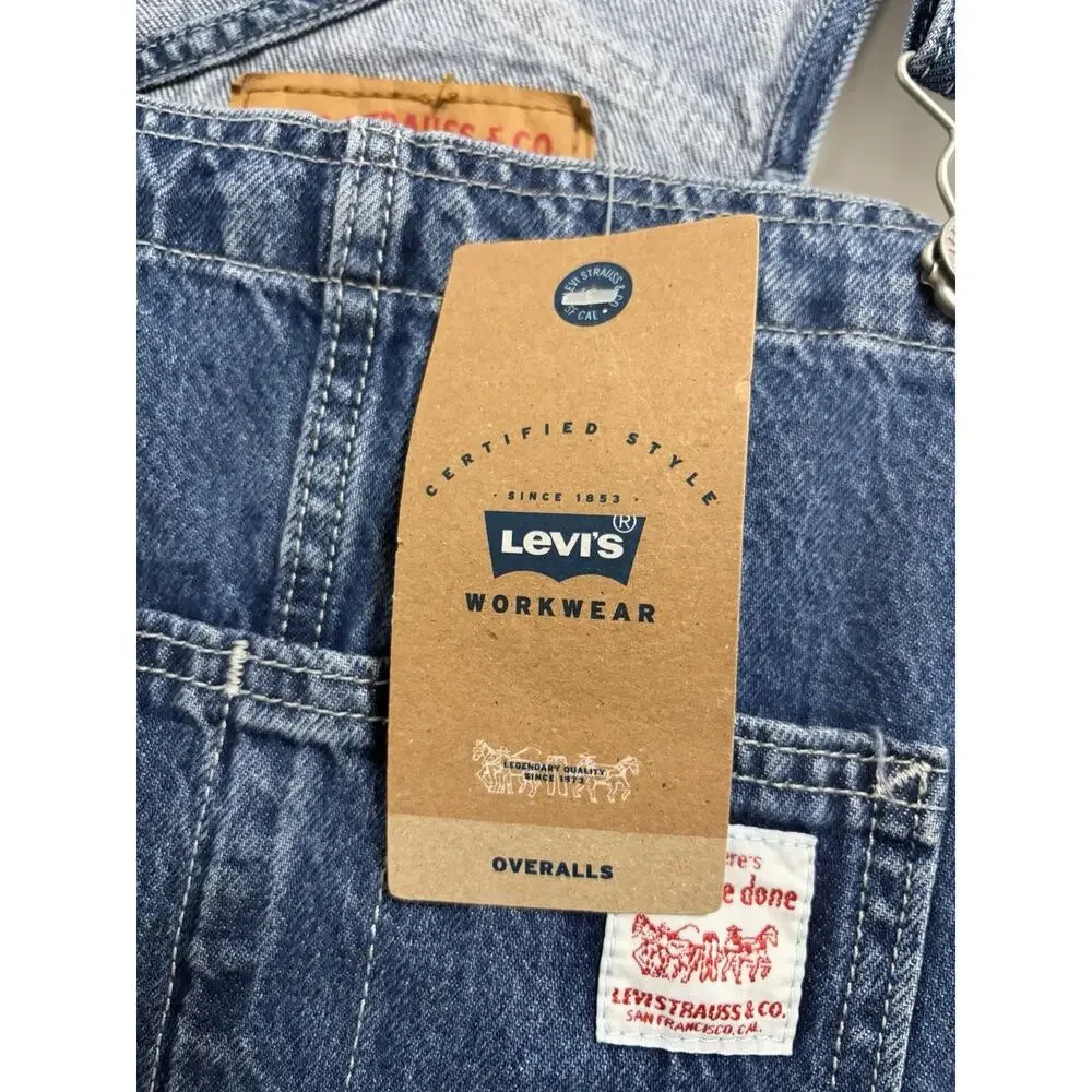 NWT Levi’s Overalls Men’s XL Relaxed Loose Pockets Medium Wash Denim